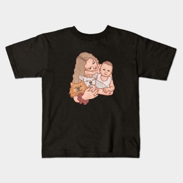 Mama’s Boys || Perrie and Axel Kids T-Shirt by CharlottePenn